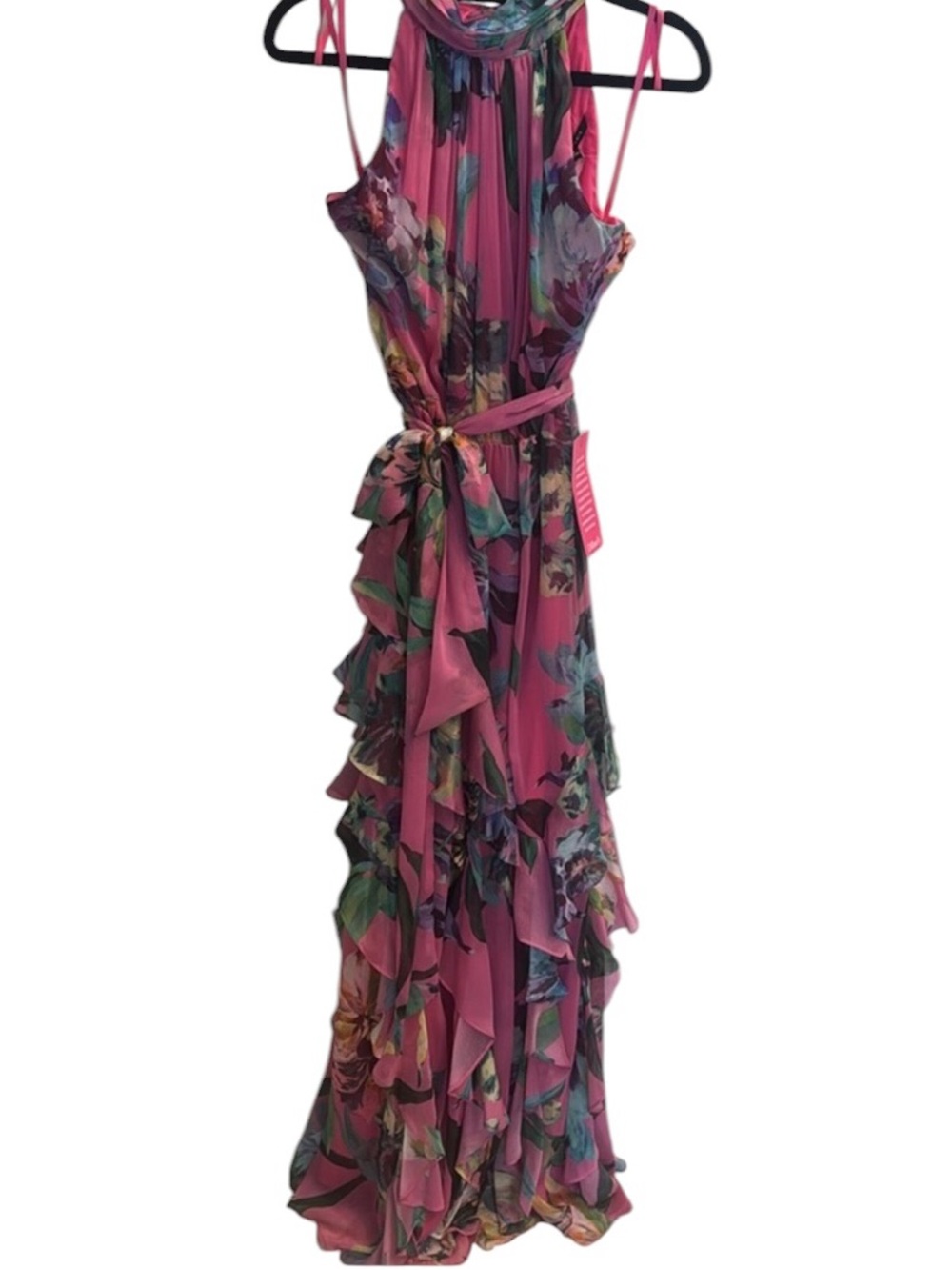 Alex Marie Nina Sleeveless Mock Neck A-Line Dress Fandango Pink NWT $248 - Picture 3 of 7